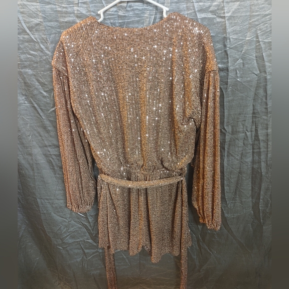Diva shine sequin romper-bronce - Picture 6 of 8